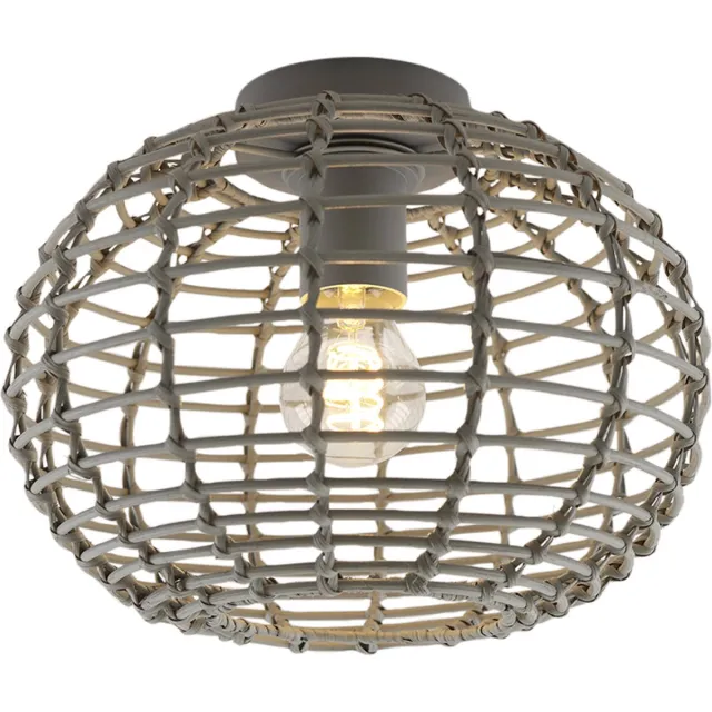 Olucia ROZA - Plafondlamp - Grijs - Vorm: Rond
