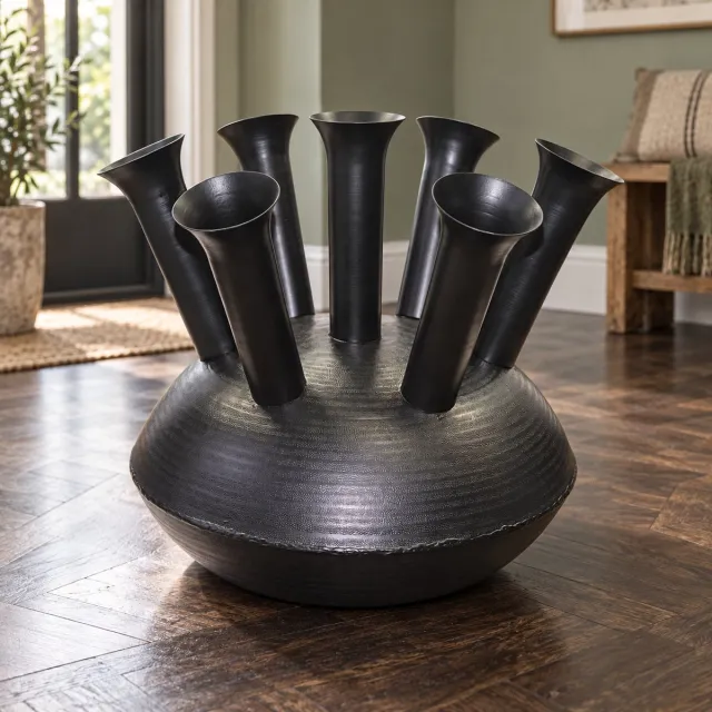 Hoppa! Vaas - Met zeven openingen - Zwart - 55 x 55 x 48 cm (B x D x H)