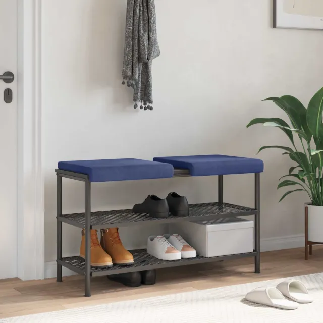 vidaXL Bankkussen 2 st fluweel Politieblauw Diepte 35 cm blauw