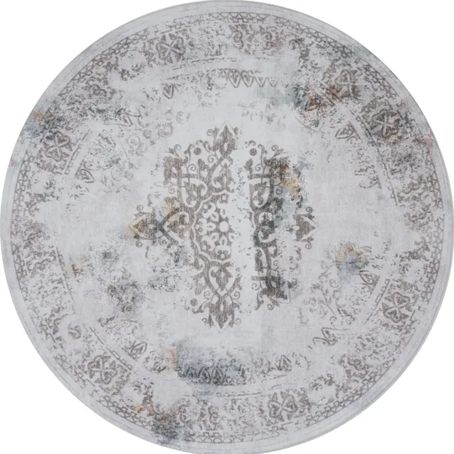 Veer Carpets Vloerkleed Juud Rond Grijs