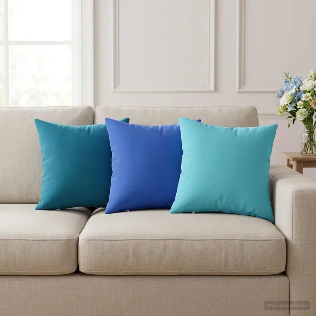 vidaXL Plaid kussen 2 st HEERLEN Turquoise 30 x 30 cm Polyester
