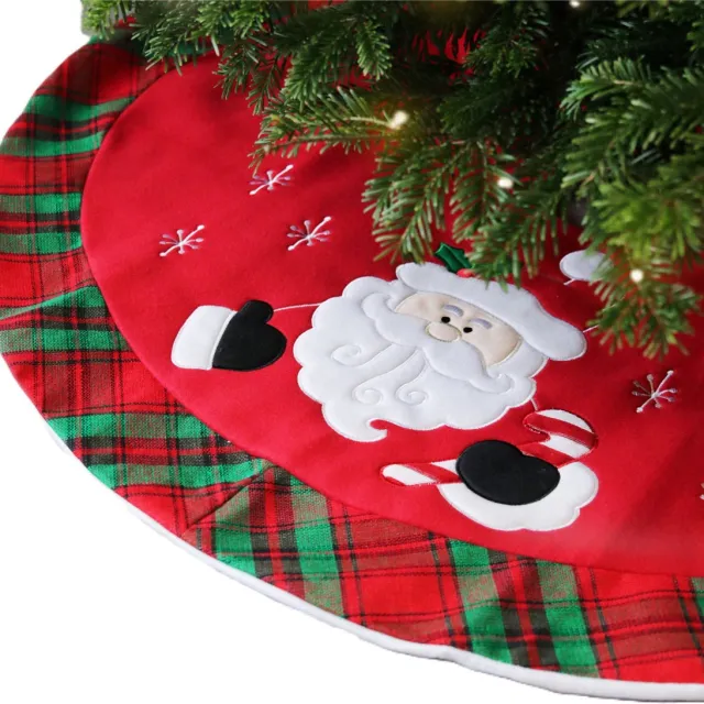 Unique Living Kerstboomrok - kerstman - rood/groen - D90 cm - polyester - kerstboomkleed