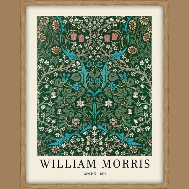 homebound by ky Schilderij met frame William Morris Groen