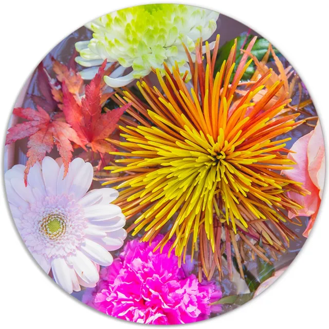 Label2X Muurcirkel - Pretty - Ø 70 cm - Forex - Multicolor - Wandcirkel - Rond Schilderij - Bloemen en Planten - Muurdecoratie Cirkel - Wandecoratie rond - Decoratie voor woonkamer of slaapkamer Pretty - Multicolour