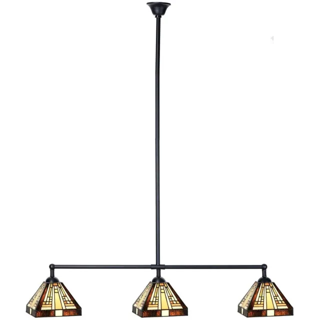 Coloured by Art Tiffany T-lamp 3 lichts Rising Sun Small - Art Deco Trade Bruin