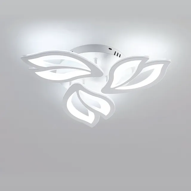Riserva LED Plafondlamp Bloem Design - 40W - 4500 lm - 6500K Koel Wit - Wit - Moderne Design Plafonnière voor Woonkamer, Slaapkamer, Keuken en Eetkamer