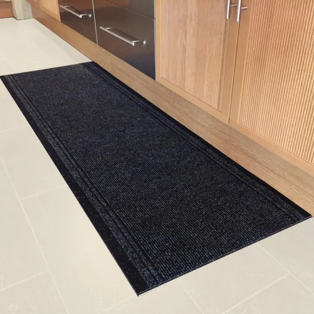 JYG Tapijtloper Club Antraciet 66 x 1100 cm (= 11m ) - Keukenloper - Anti Slip - snijdbaar