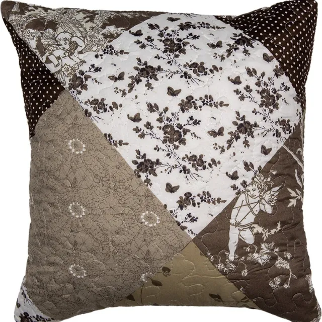 Clayre & Eef Kussenhoes 40x40 cm Bruin Polyester Bloemen