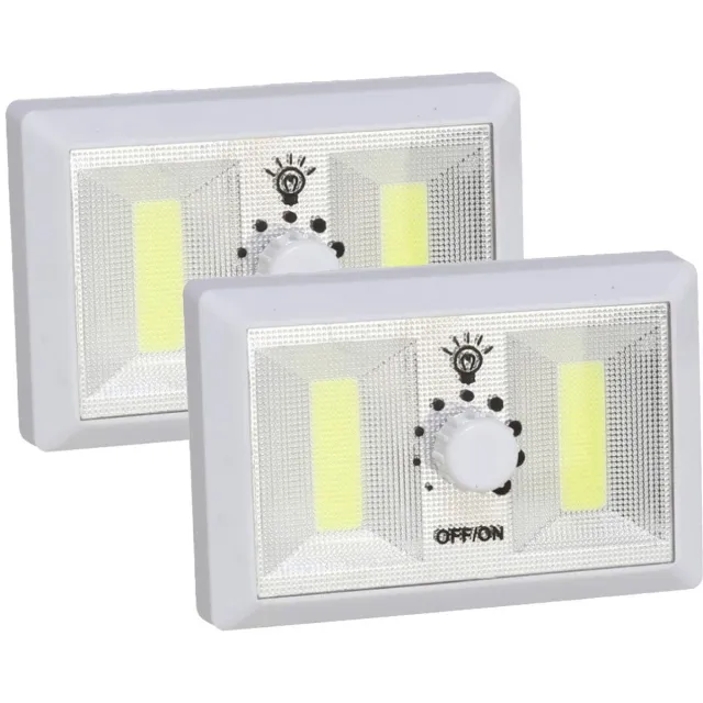 Gerimport Kastlampen - 2x - met dimmer - LED lampen - wit - 11 x 7.5 cm