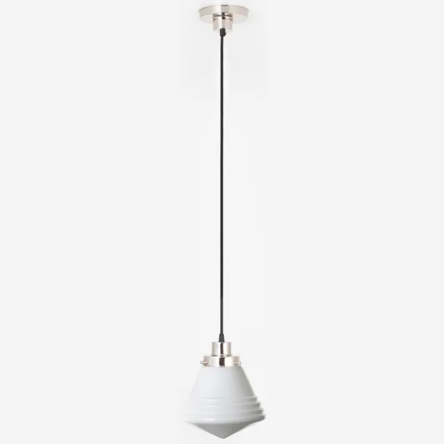 Coloured by Art Hanglamp aan snoer Luxe School Small 20's Nikkel - Art Deco Trade