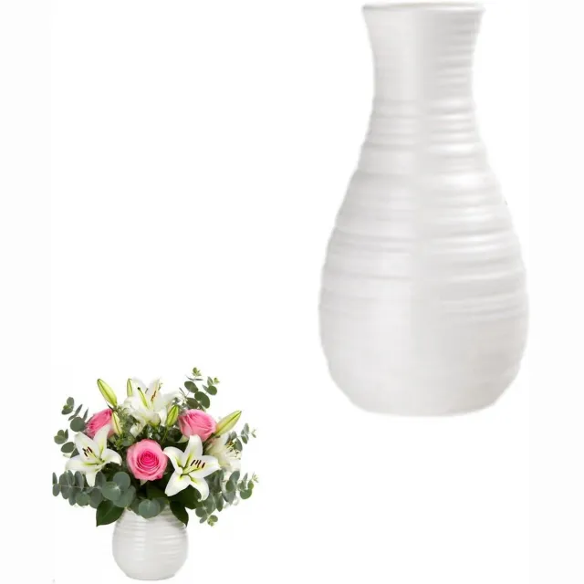 Cosensi Scandinavische stijl decoratieve vaas voor woonkamer en eetkamer - wit - groot formaat Any