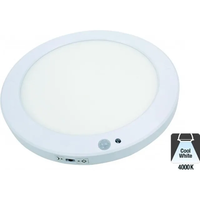 BlinQ Led Plafonniere met bewegingssensor 18w - Ø220mm - 1350 Lumen - 4000K Neutraal Wit - IP20