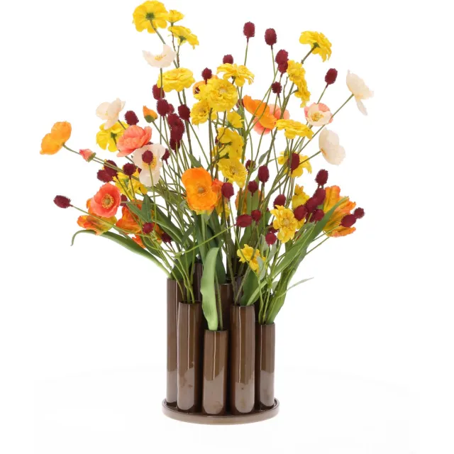 maxifleur Kunstplanten Kunstboeket Jenae Jackson 65 cm inclusief Twisted Tubevaas Geel