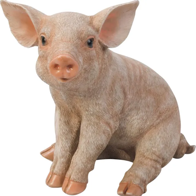 HotAnt Varken zittend 20x12x19cm - Tuinbeeld - Dierenbeeld Roze