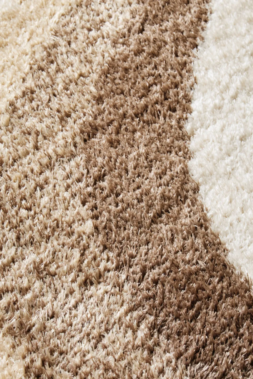 NOUS Living vloerkleed crème bruin hoogpolig, foto 4