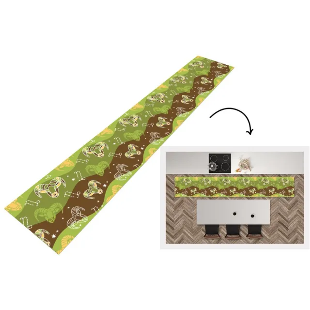KitchenYeah Keukenloper - Loper keuken - Steenbok - Design - Astrologie - 300x50 cm - Keukenloper vinyl Multicolor