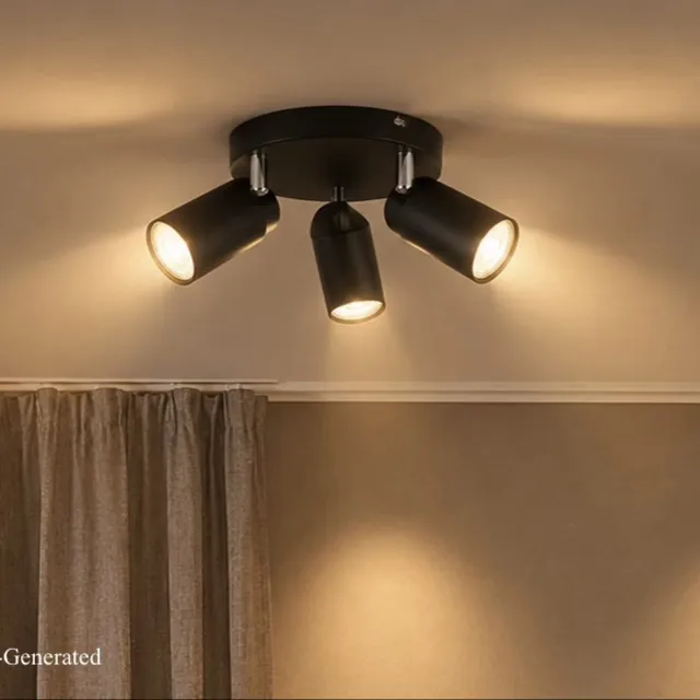 B.K.Licht BRILONER Supo – Opbouwspot – plafondlamp – zwart – zwenkbaar – GU10 fitting – Ø16 x 12 cm – max. 9W