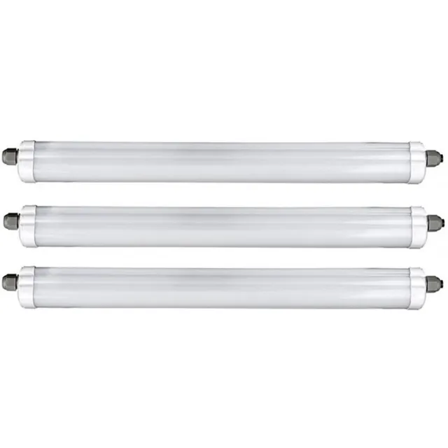 V-TAC LED diffusorverlichting Halverlichting Garagekamerverlichting Plafondlamp, spatwaterdicht, 48W 5760lm 6500K koel wit, L 150 cm, set van 3