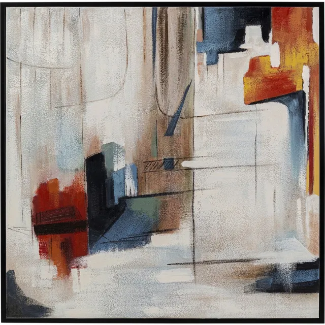 Kare Design Schilderij Visione Obliquo 100x100cm Kare Design Veelkleurig