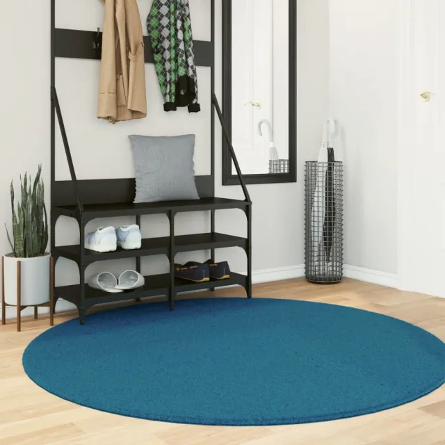 vidaXL Vloerkleed OVIEDO laagpolig Ø 160 cm turquoise, foto 2