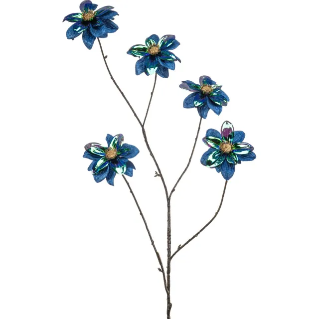 Emerald Kunstbloem Dahlia glamour 110cm blauw - Kunstplant voor binnen