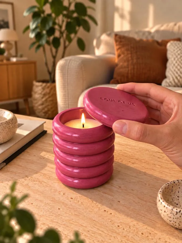 Soul Of Us Baccarat Fragranced Handmade Soy Candle - Soul Of Us | Handmade Soy Vegan Candle | 30 Hours Burning Time | Wellness | Rituals Candle | Kaars |Geurkaars |Kaarsen | Luxury Gift | Christmas Gift | Cadeau | Kerstmis Bordeaux-Pink