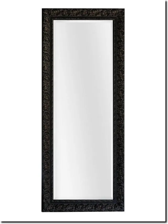 Barokspiegel® Made in Italy Spiegel Antonio Napoli Antiekzwart Buitenmaat 86x147cm