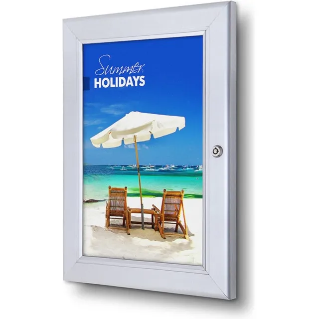 Syna Vergrendelbare Poster Case Economy A4 - Syna SCPA4 Zilver