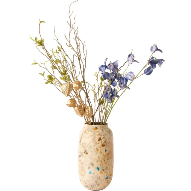 Winq Vaas Metaal Flowering-vaas voor kunstbloemen-Hoogte 31cm beige