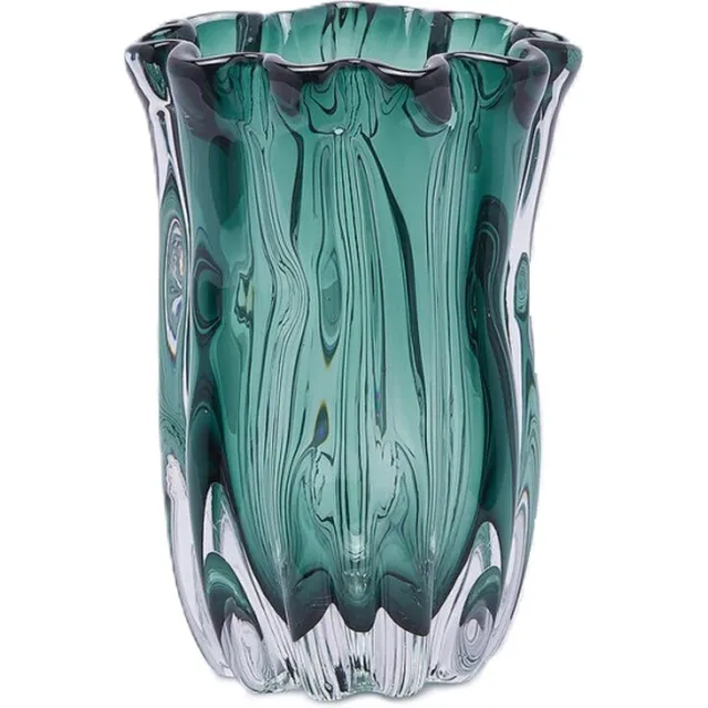EDG Vaas- Glas - groen - D16,5 x H23 cm - Opening 15,5 cm