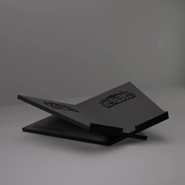 3d-gezellig Grote Boekenstandaard Zuid-Holland - Boekensteun - Boekenhouder - Book Holder - 46*31*12 cm - Zwart - 100% gerecycled PLA (bioplastic)