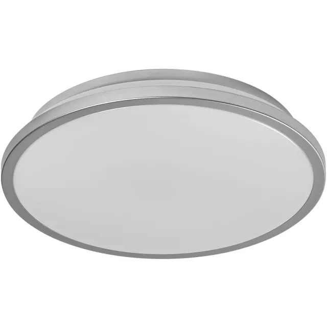 Osram ORBIS DUBLIN LED plafondlamp 300mm, zilver, 16W, 2000lm, warm witte lichtkleur, zeer homogene lichtverdeling, long life, niet-vervangbare LED module, rond, IP20, 3000K.