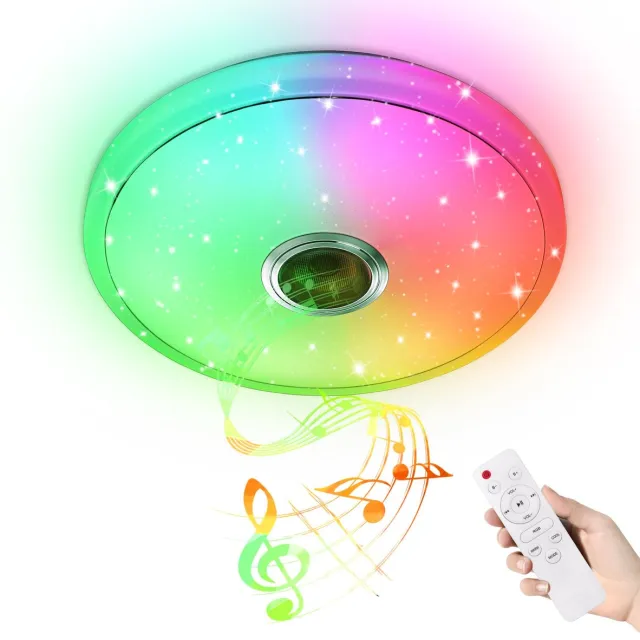 Aufun LED Plafondlamp 48W – Dimbaar – Bluetooth – Sterrenhemel voor meerdere kamers Wit