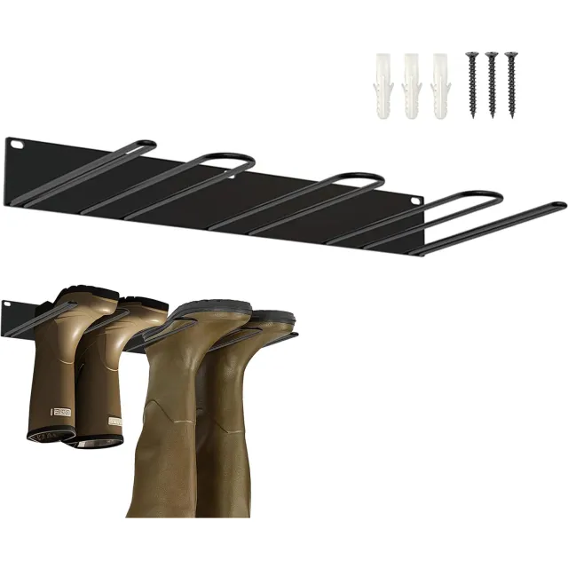 Famanu Wandlaarzenhouder 41,5 x 23,5 x 6 cm wandmontage voor schoenen Zwart