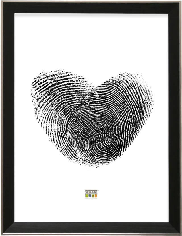 Deknudt Frames fotolijst S45FE2 - zwart - zilver buitenrand - 40x60 cm