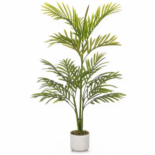 Triumpunpre Kunst Tropische Palm - 110cm, duurzame hoogdichte PEVA, vormbaar gebladerte met stabiele pot voor zakelijk binnen en overdekt buiten groen