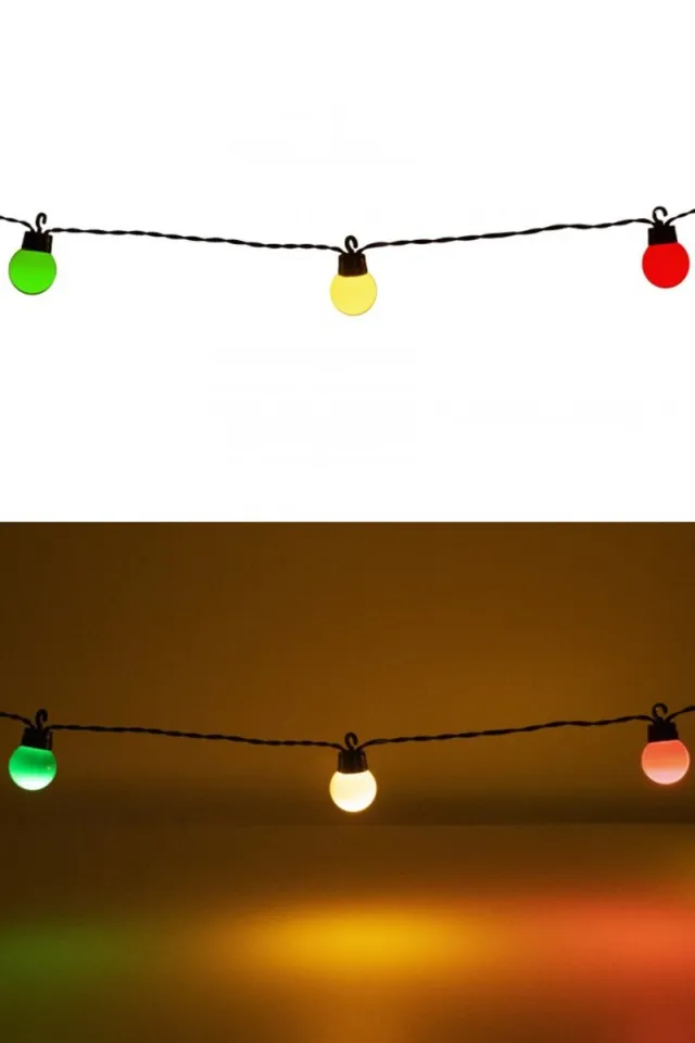 PartyXplosion Carnaval Verlichting rood/geel/groen 20 lampjes (25mm) 5 meter - Carnaval thema feest festival Verlichting