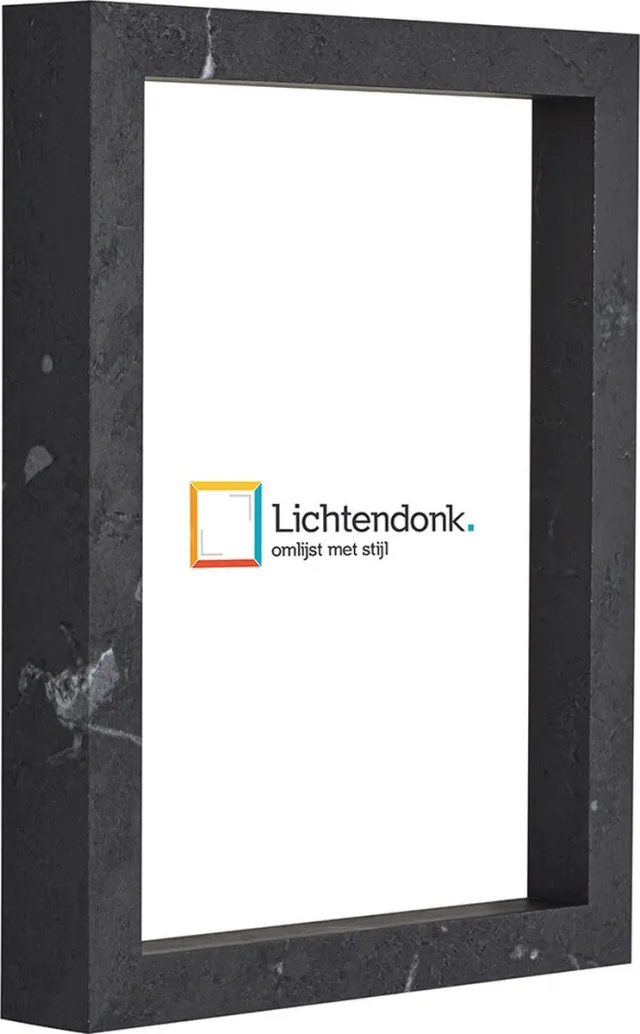 Lichtendonk Fotolijst - Zwart Marmer - 3 cm hoog profiel - Fotomaat 20x20 - Ontspiegeld glas - Art.nr. 10106421420201