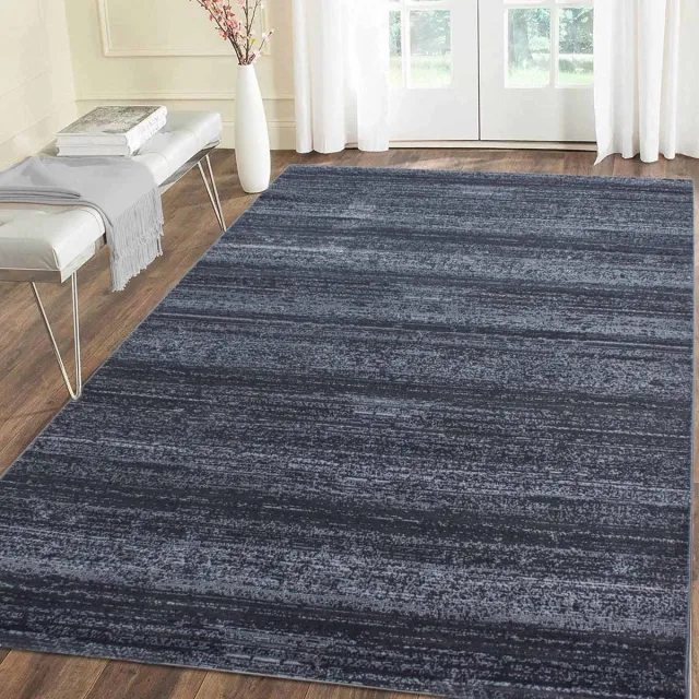 flycarpets Marlon Vloerkleed Effen Gestreept - Grijs - Laagpolig - 160x230 cm