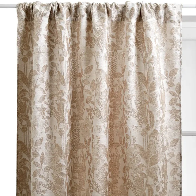 Atmosphera Samara Polyester Gordijn 140x260cm - Kant en klaar met ringen - Beige