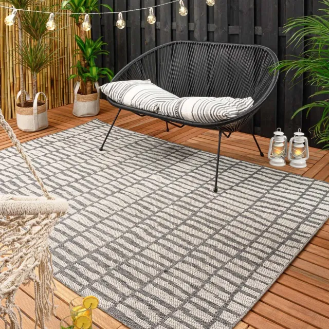Boho&me Balkonkleed - Bricks grijs/crème 66x230