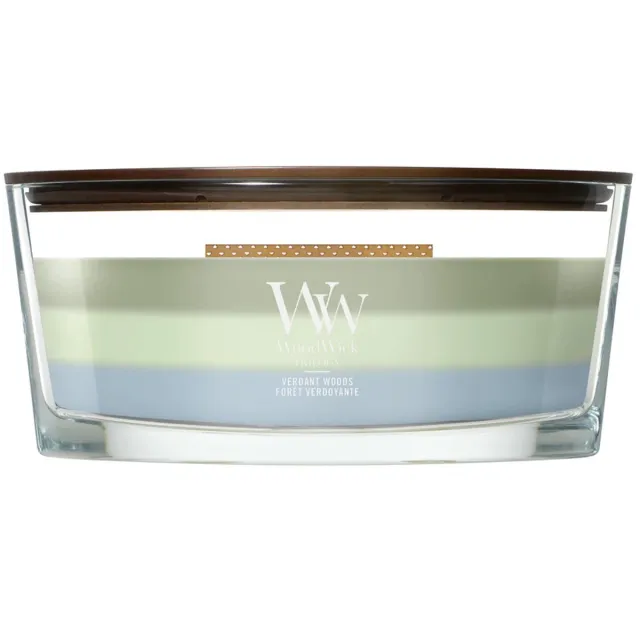 WoodWick Hearthwick - Trilogy Verdant Woods - Ellipse Geurkaars - 50 branduren Meerkleurig