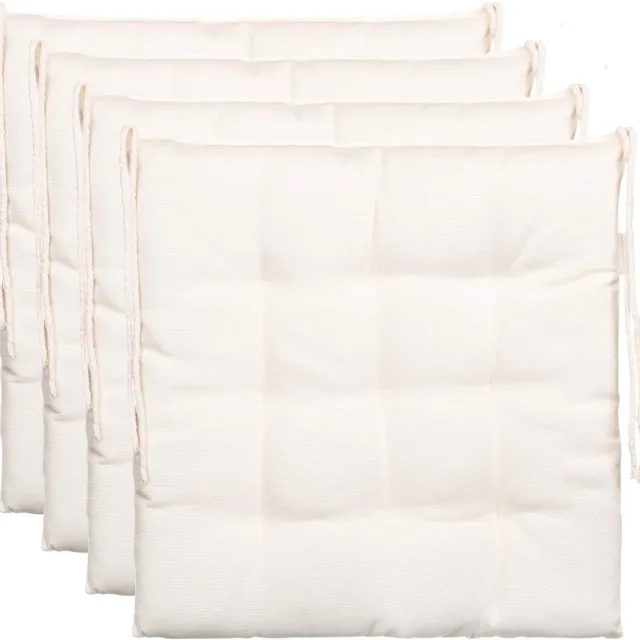 Ibenzoa Premium Polyester Stoelkussenset - Vierdelige Wit Set voor Verhoogd Comfort