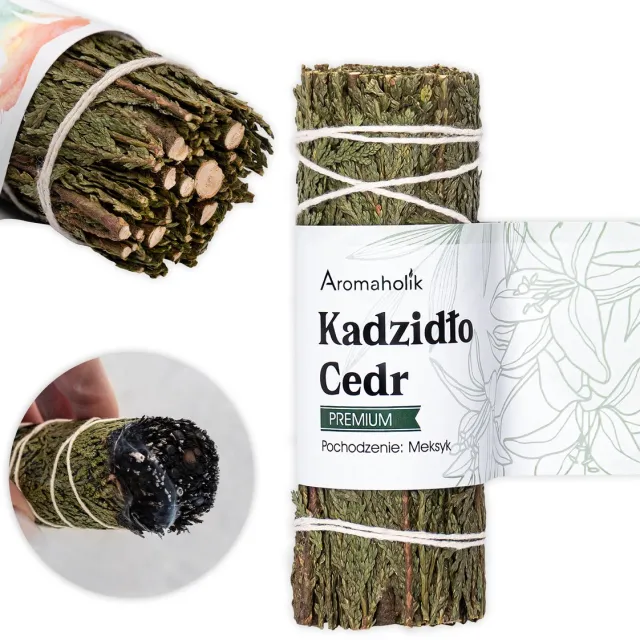 Aromaholik Ceder Smudge Stick - Natuurlijke Wierook - 10 cm - Energetische Reiniging Zwart
