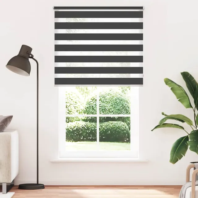 vidaXL Zebra rolgordijn 120,9 x 230 cm stofbreedte 116,7 cm zwart