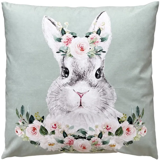 Clayre & Eef Sierkussen 45x45 cm Groen Polyester Konijnen