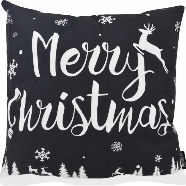Gek op Kussens! Zwart-Wit Kerst #3 Kussenhoes | Katoen/Polyester | 45 x 45 cm