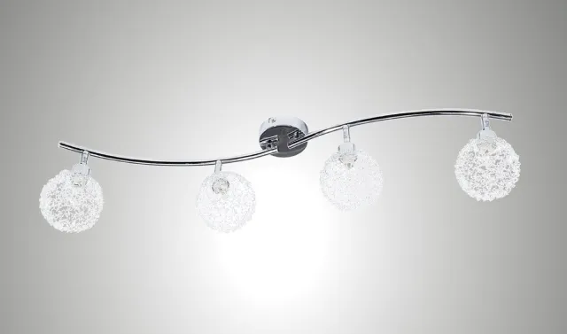 Trango 4-vlam plafondlamp chroomlook 1002-48 *AMELIA* incl. 4x G9 LED lampen 3.000K warm witte lichtkleur badkamerlamp, gangverlichting, keukenlamp, draaibare LED plafondlamp, kroonluchter 4-vlam Chroom