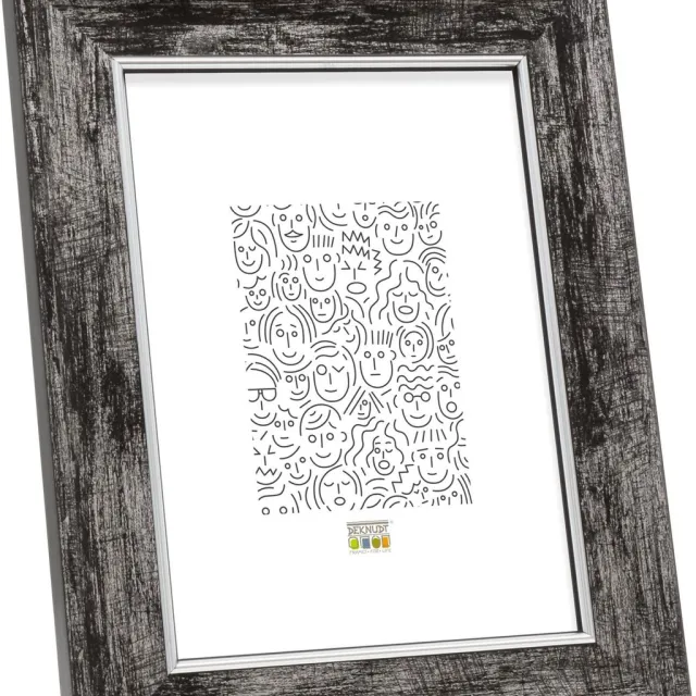Deknudt Frames fotolijst S46EE2 - zwart met zilver biesje - 24x30 cm