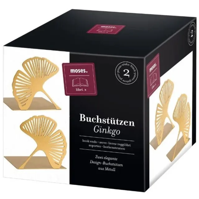 Moses Boekensteunen Ginko Goud (set van 2) - Boekensteunen